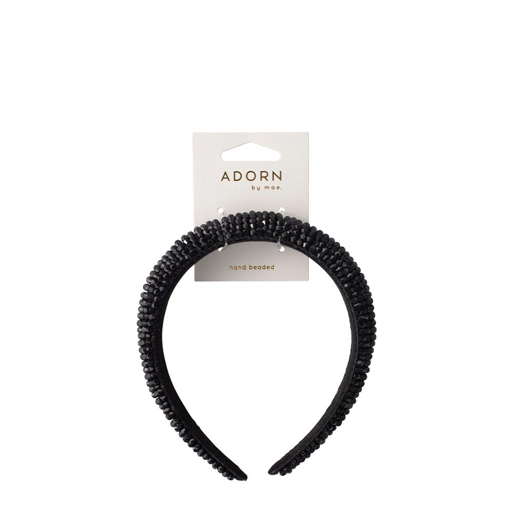 Mae Headband Luxe Beaded Black