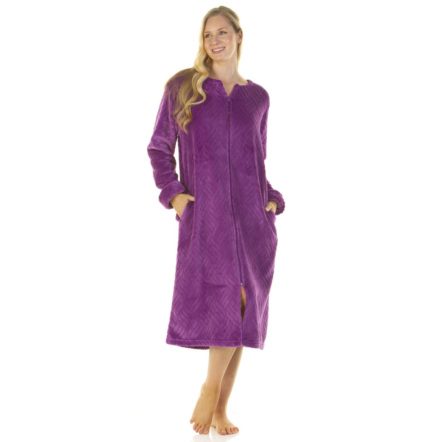 La Marquise Midnight Tulip Zip Through Robe