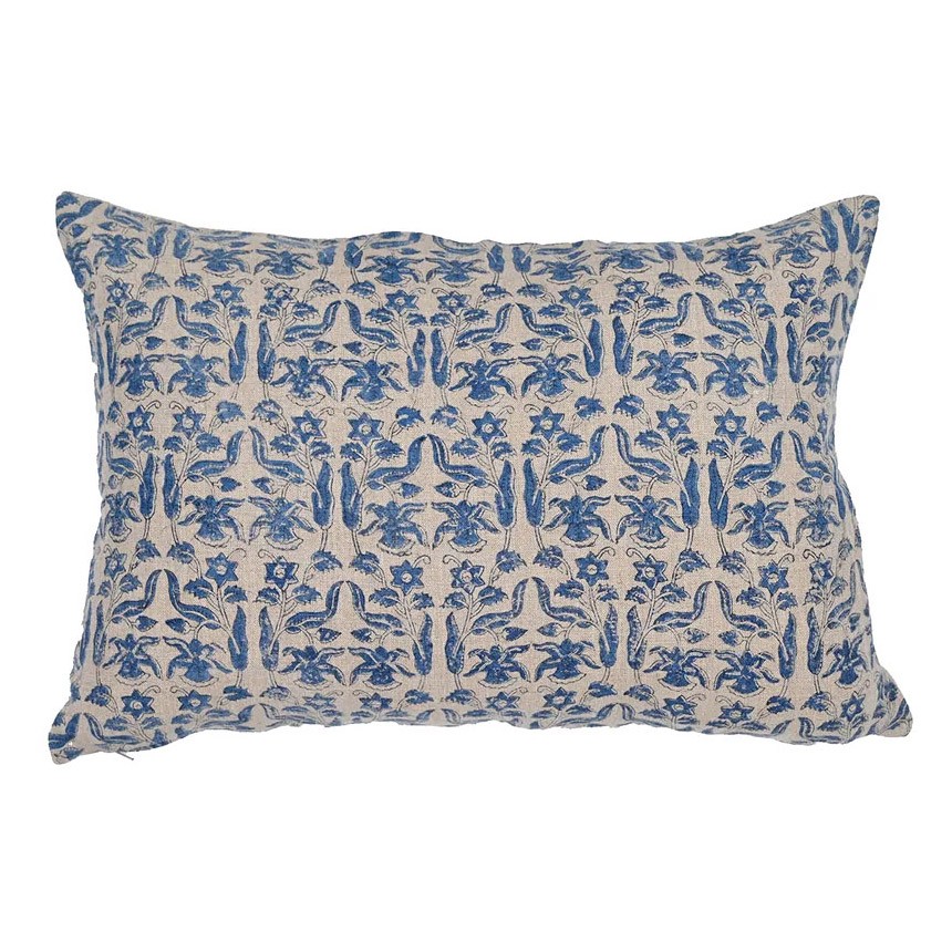 French Country Petro Floral Azure Cushion Cover