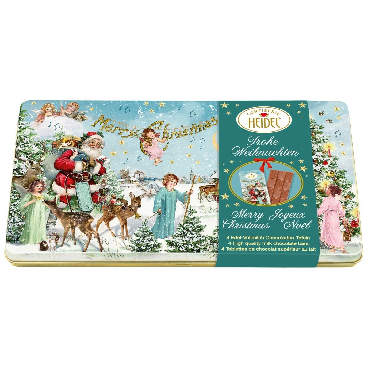 Heidel Christmas Angels Nostalgia Tin Box with Chocolate Bars 120g