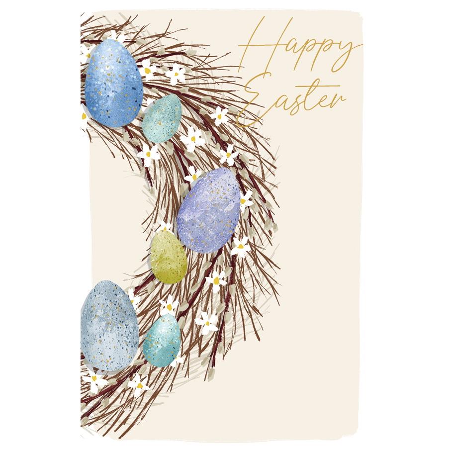 Image Gallery Eggs & Wreath Easter Card