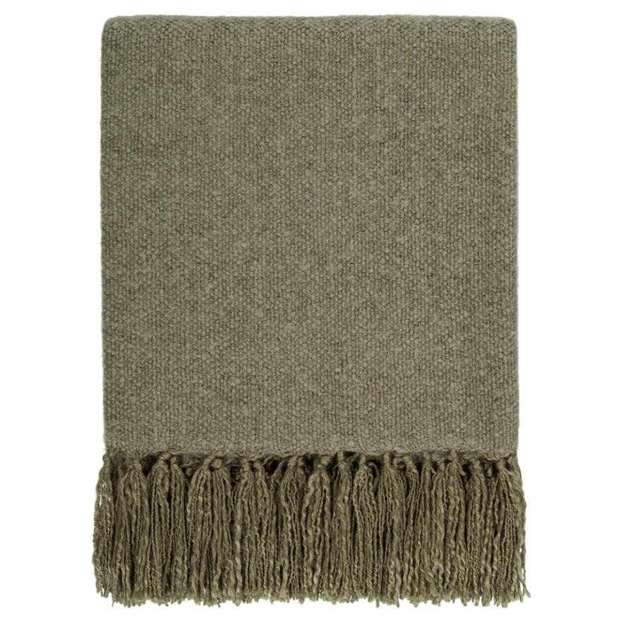 Baya Richmond Wool Blend Throw 125x150cm - Moss