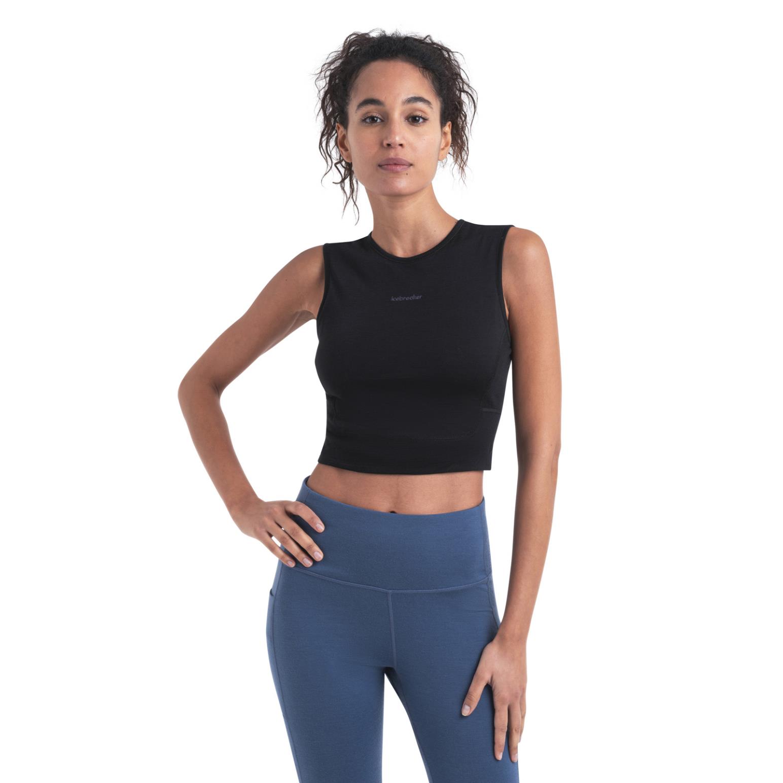 Icebreaker Womens Merino 125 ZoneKnit Energy Wind Cropped Bra-Tank