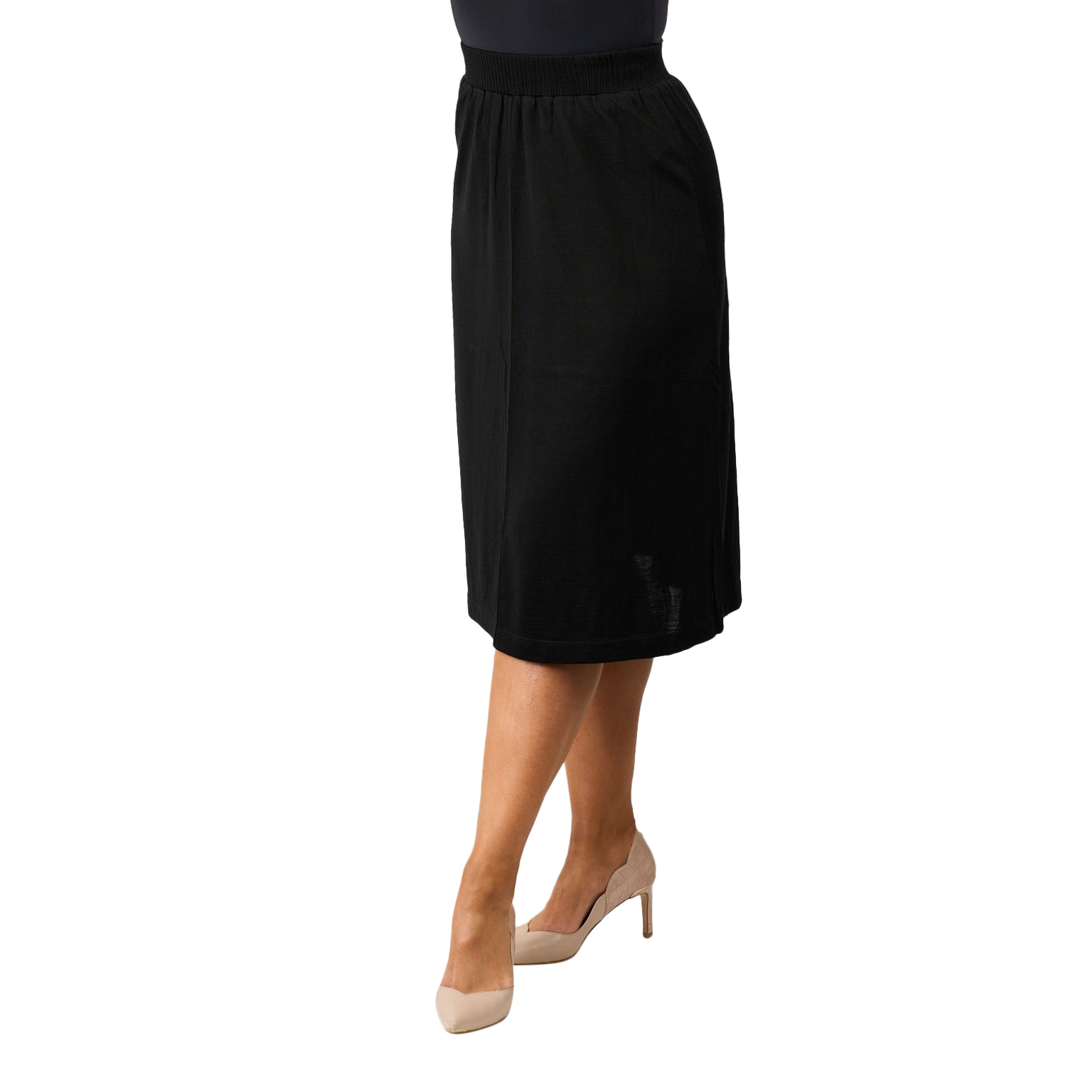 B Merino Rib Trim Skirt