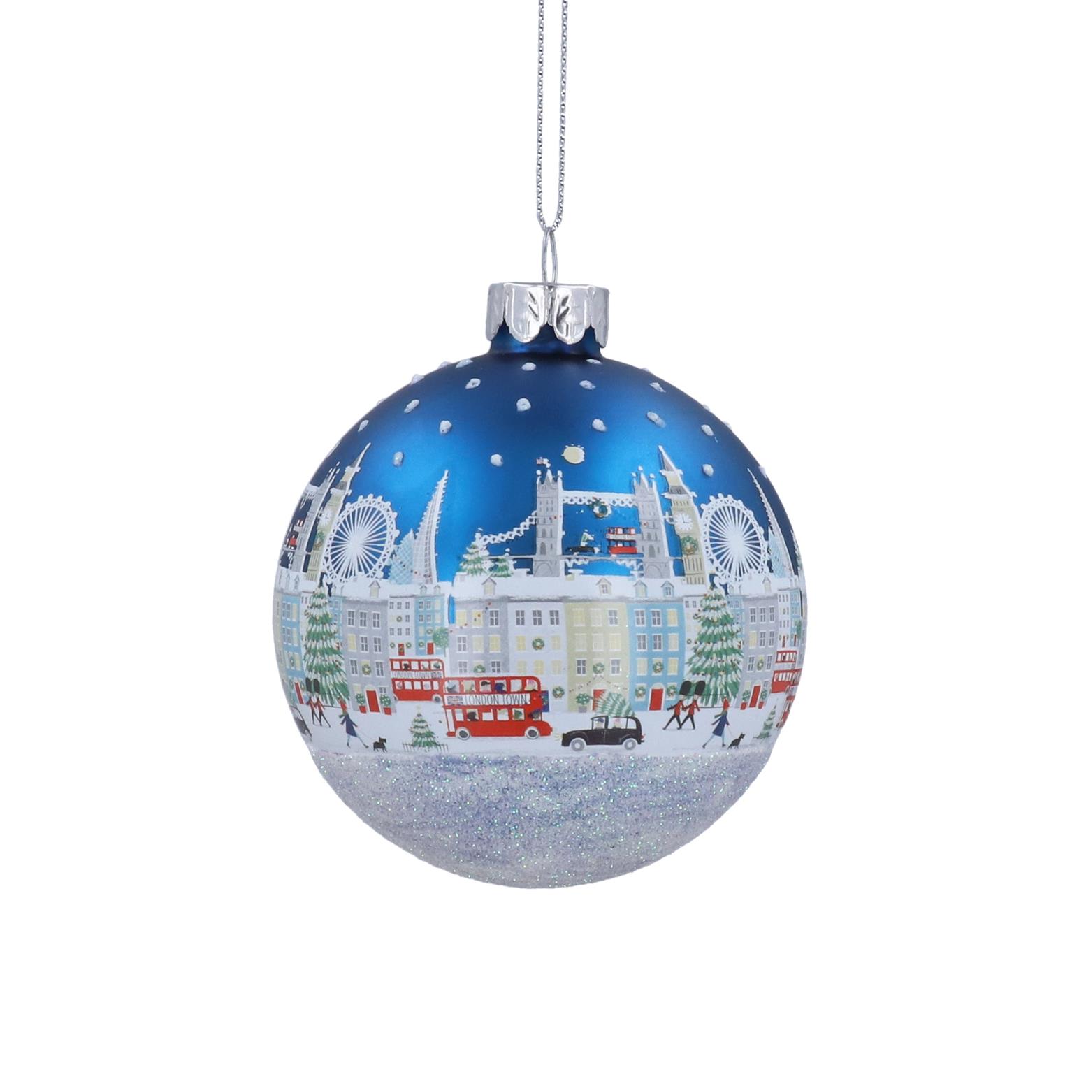 Gisela Graham London Scene Glass Ball, 80mm