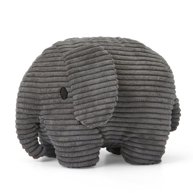 Miffy Plush Elephant Eco Corduroy Grey 23cm