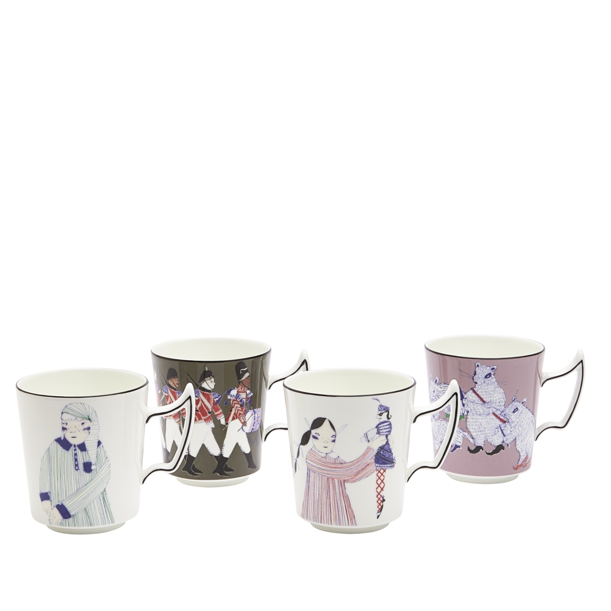 Wedgwood Bone China Nutcracker Mug Set of 4