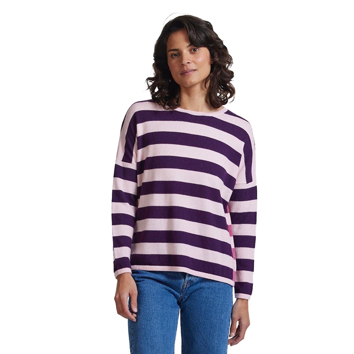 Royal Merino Striped Drop Shoulder Jumper