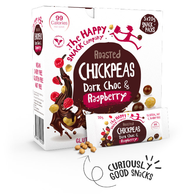 Happy Snacks Chickpeas Dark Chocolate & Raspberry 5x20g