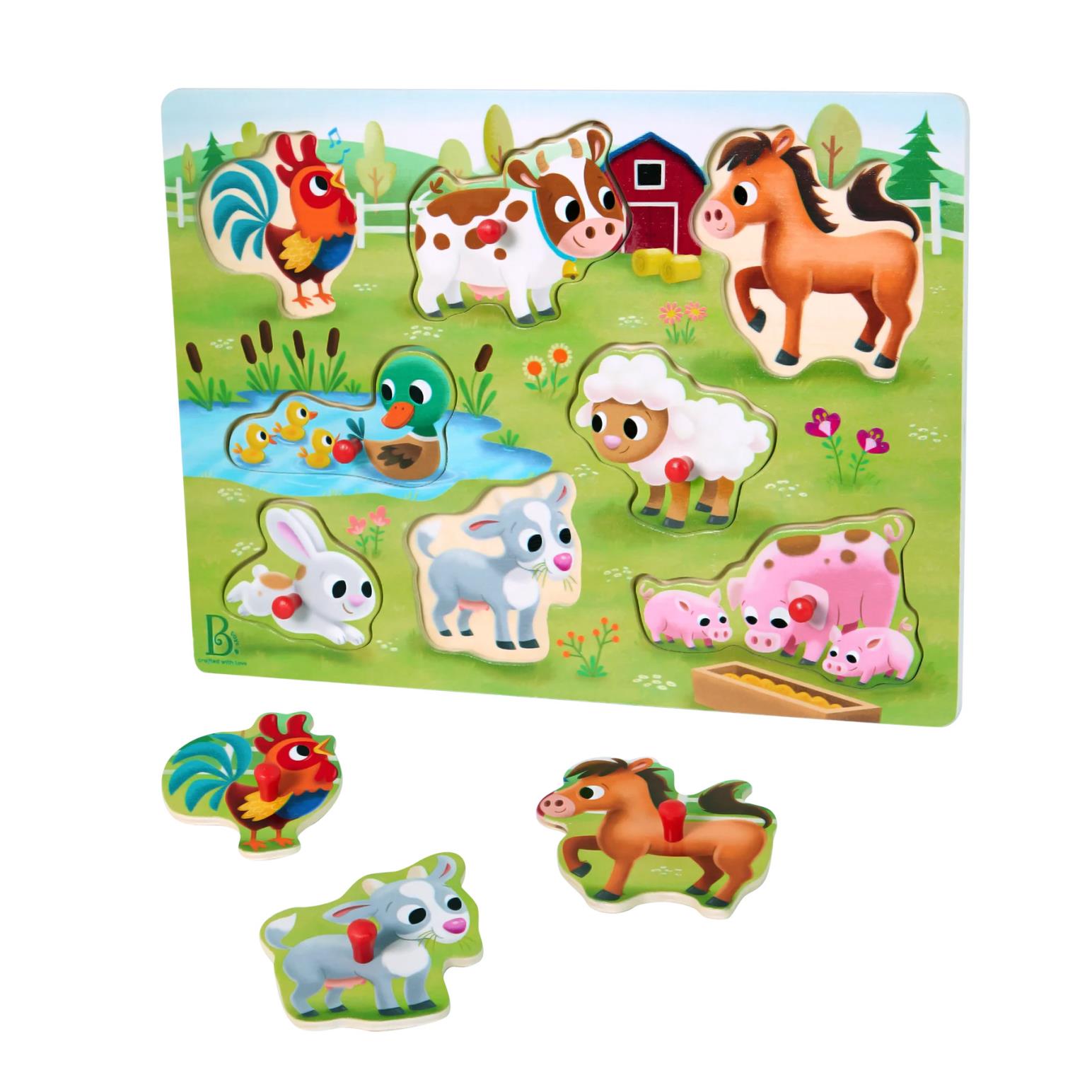 B.Toys Wooden Puzzle - Farm Animal