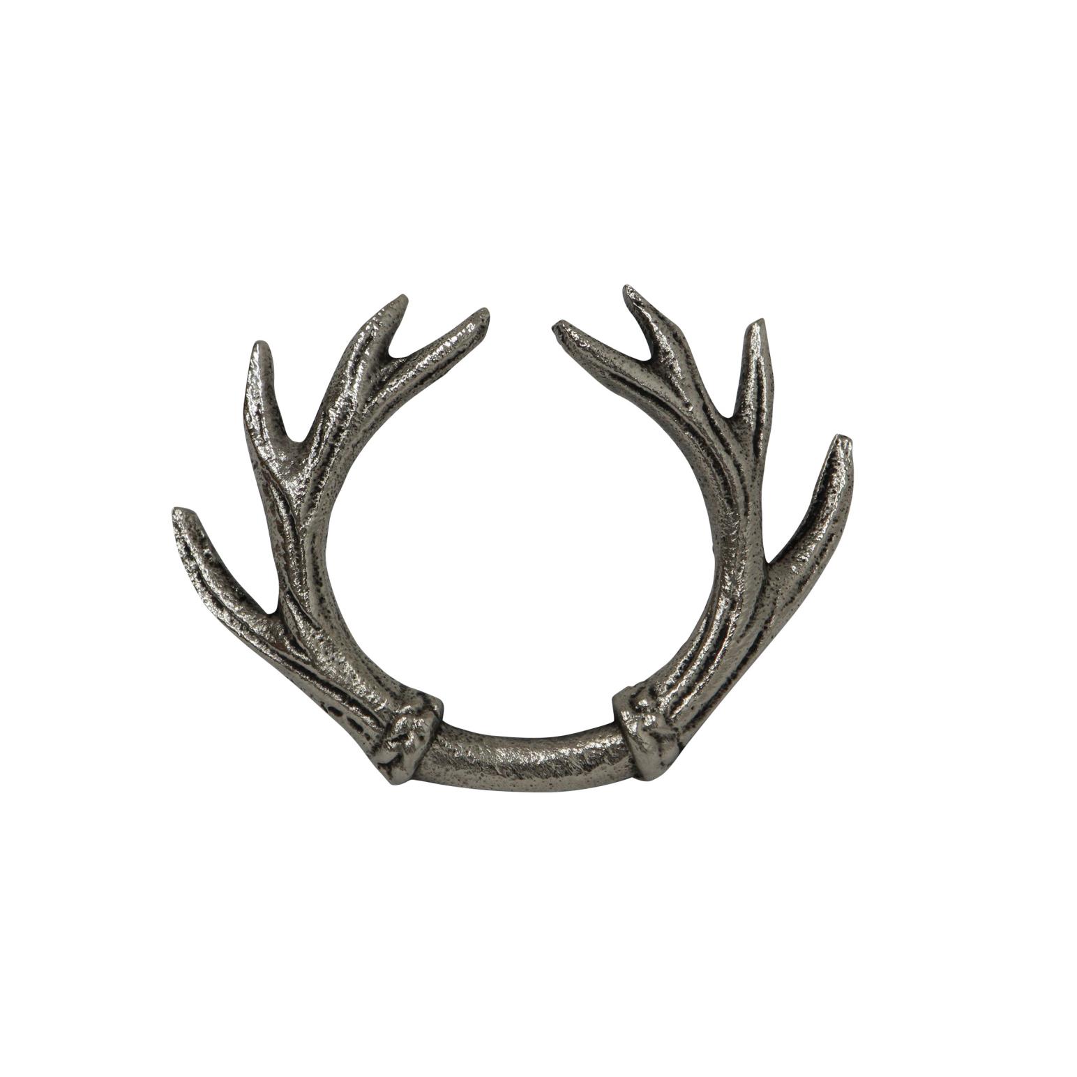 French Country Antler Napkin Ring Silver