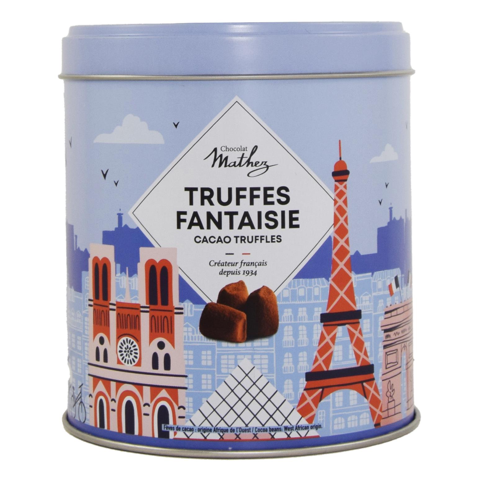 Mathez Travel Tin French  With Plain Truffles 250g