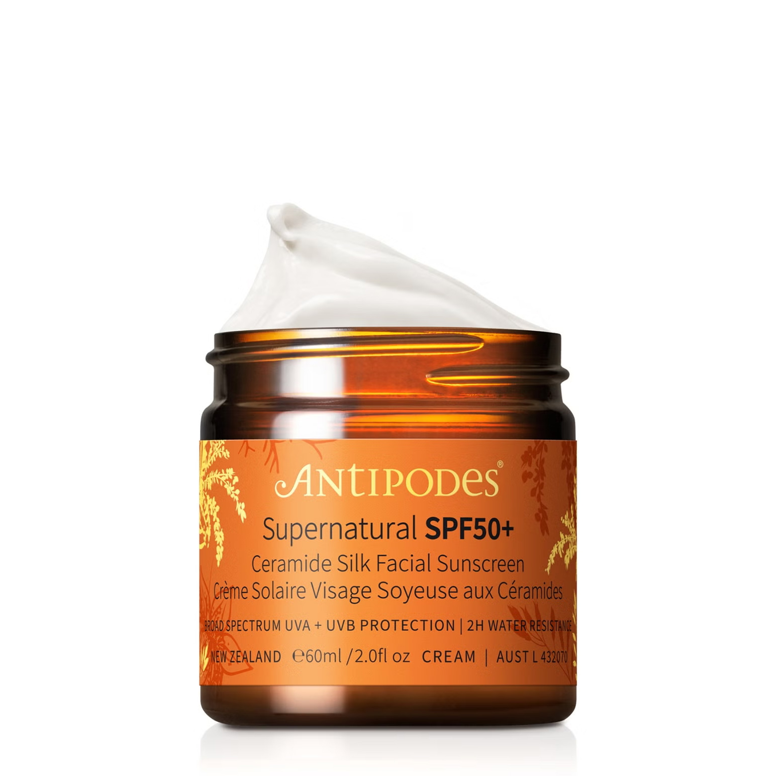 Antipodes Supernatural SPF50+ Ceramide Silk Facial Sunscreen 60ml