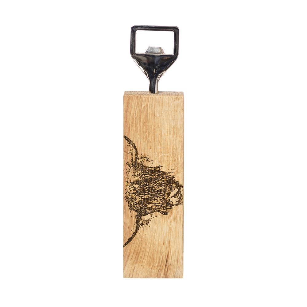 Selbrae House Oak Bottle Opener - Highland Cow