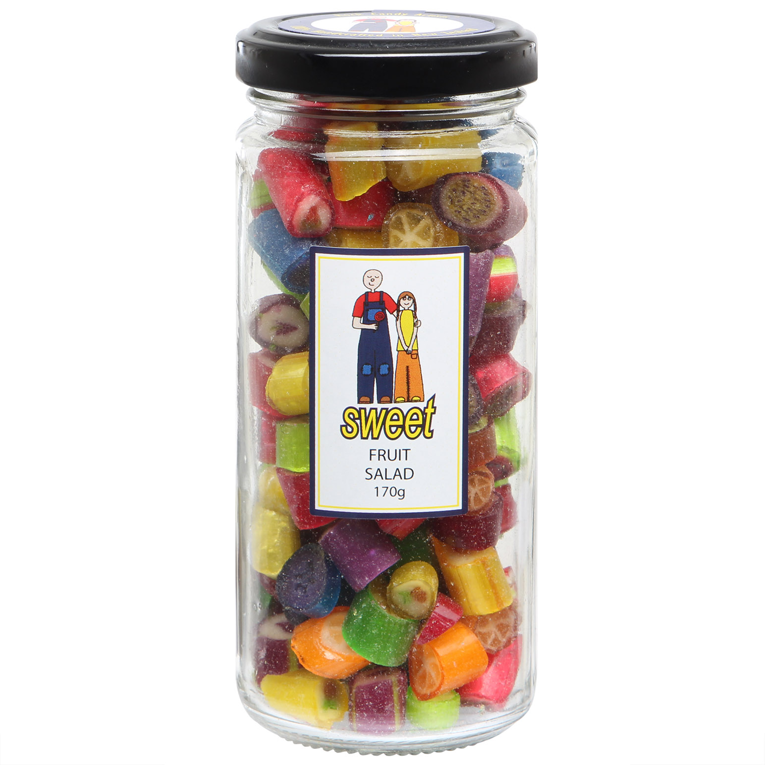 Sweet Fruit Salad Rock Candy Jar 170g