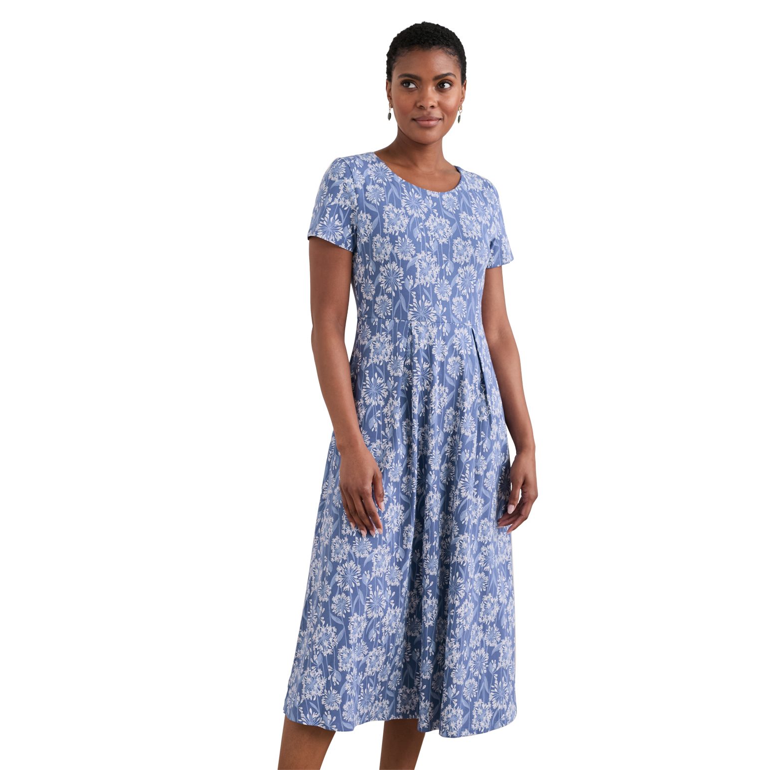 Seasalt Cornwall S/S Veronica Dress Agapanthus Lino Lupin