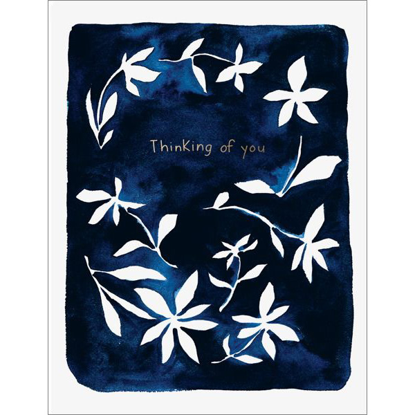 Indigo Flowers Foil Card