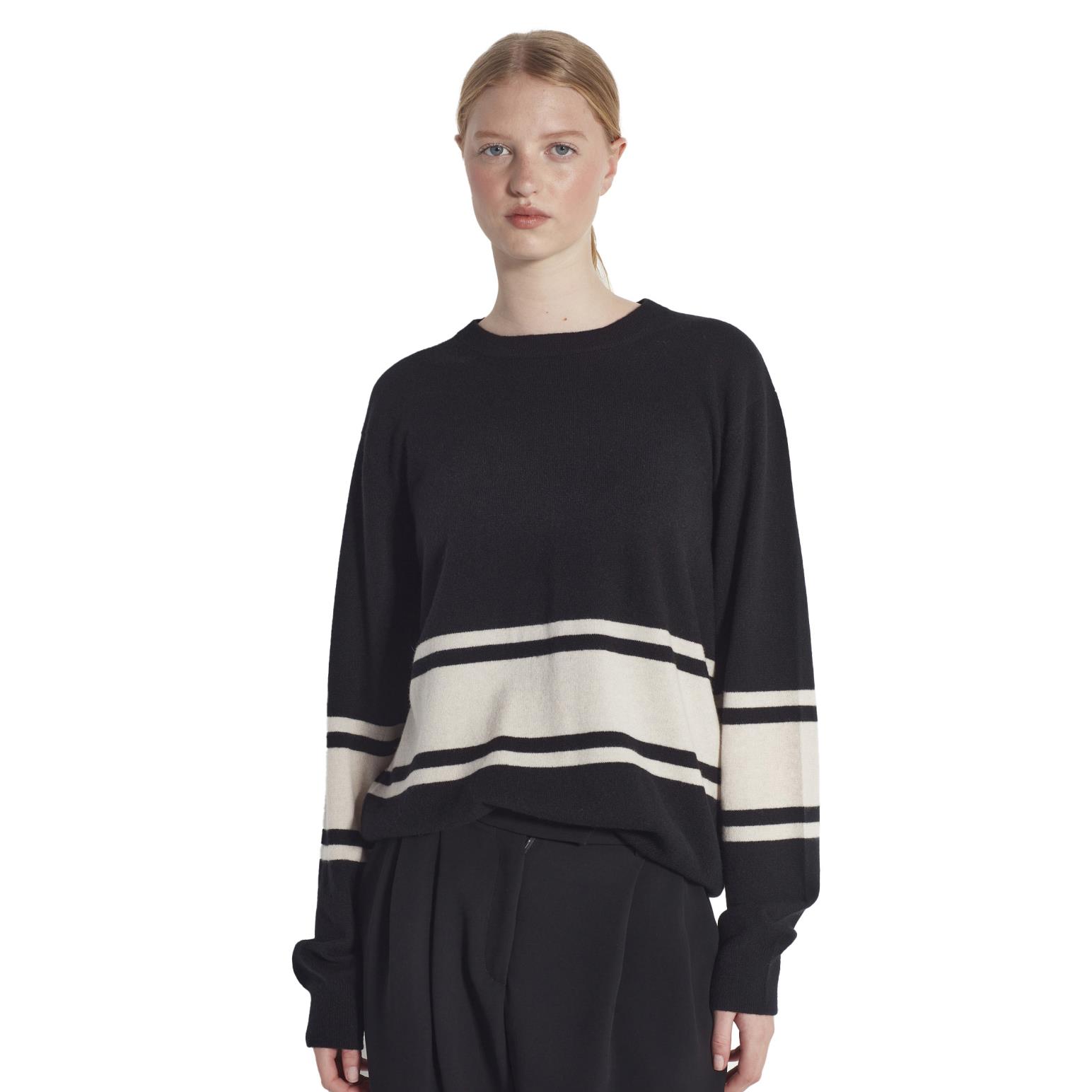 Juliette Hogan Stripe Crew Sweater