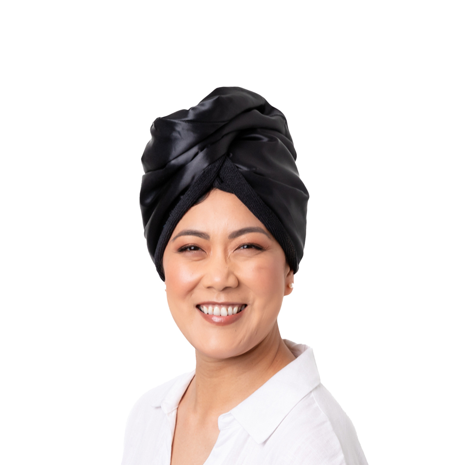 Splash Happy Silk Lined Microfibre Turban Black