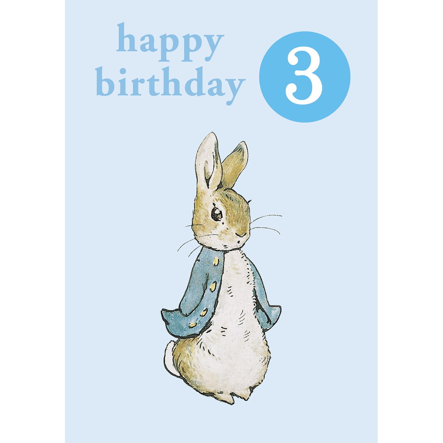 Peter Rabbit Age Badge 3 Birthday Card