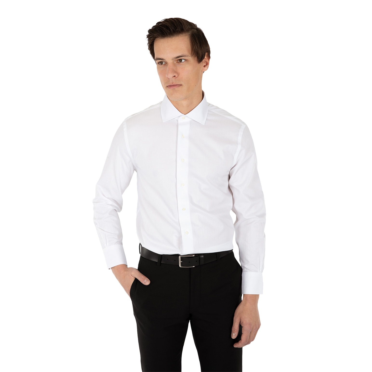 Brooks Brothers Non-Iron English Collar Herringone Slim Dress Shirt