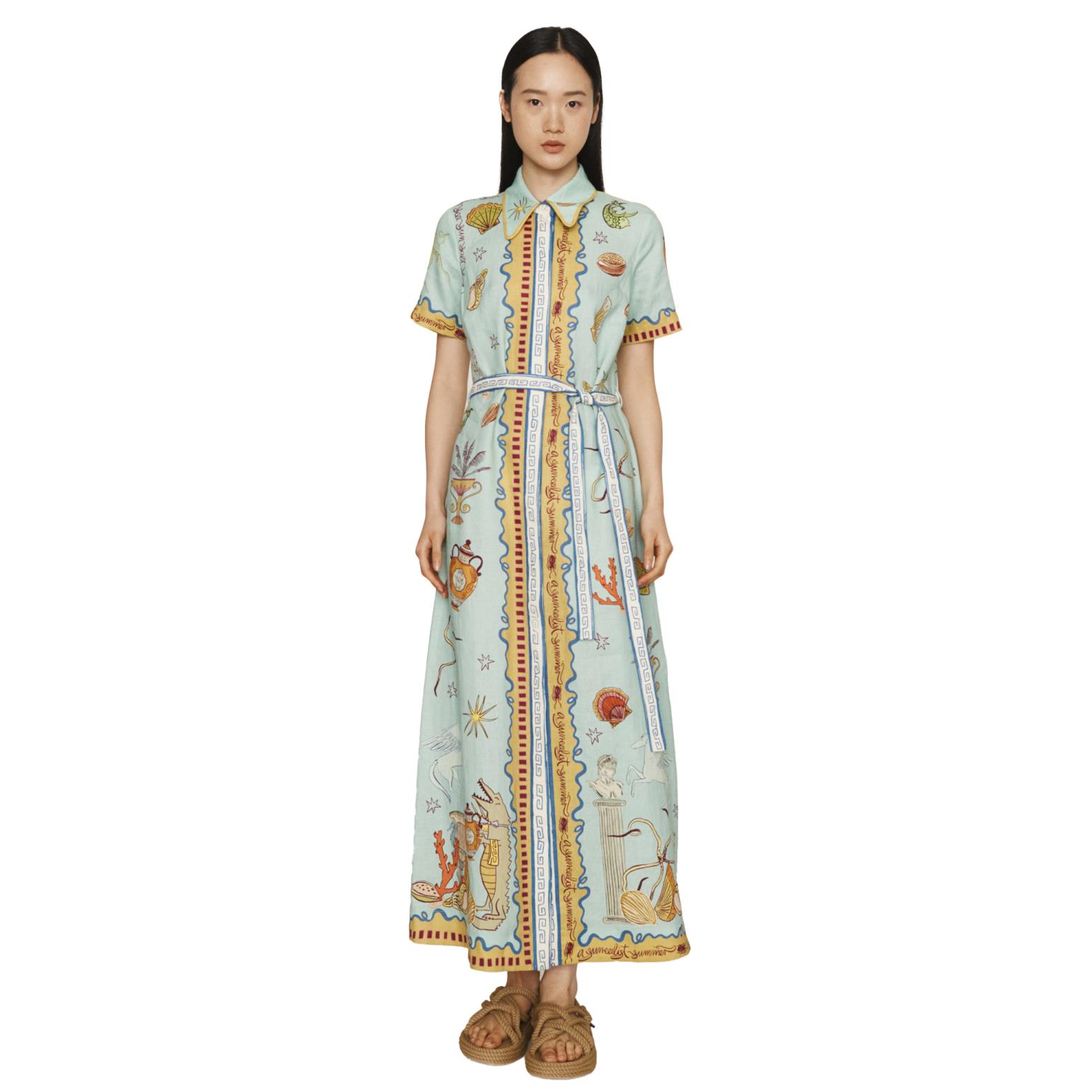 ALÉMAIS Surrealist Summer Shirtdress