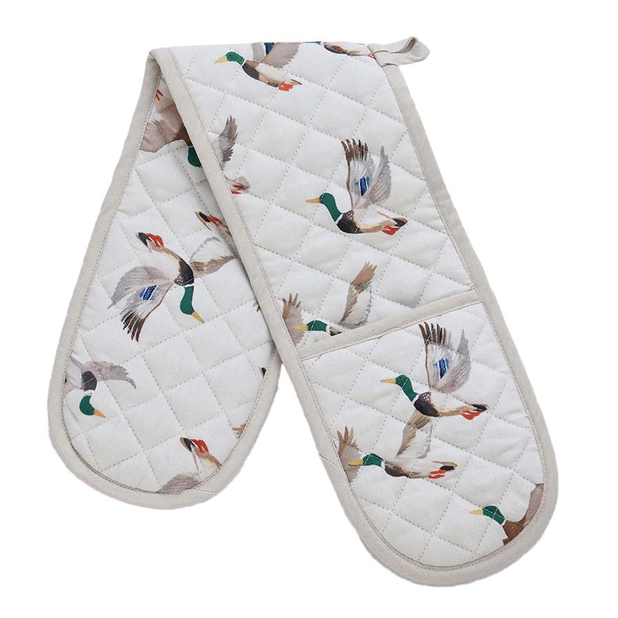 MM Linen Mallard Double Oven Gloves