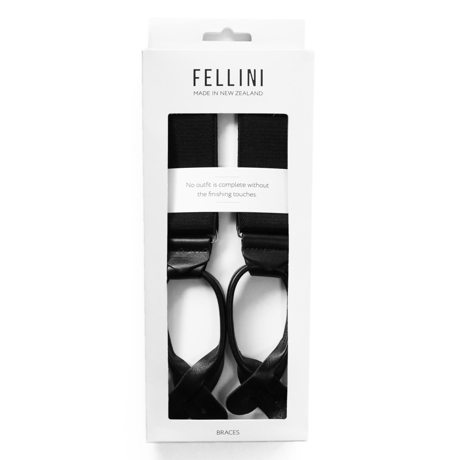 Fellini Plain 35mm Leather End Braces