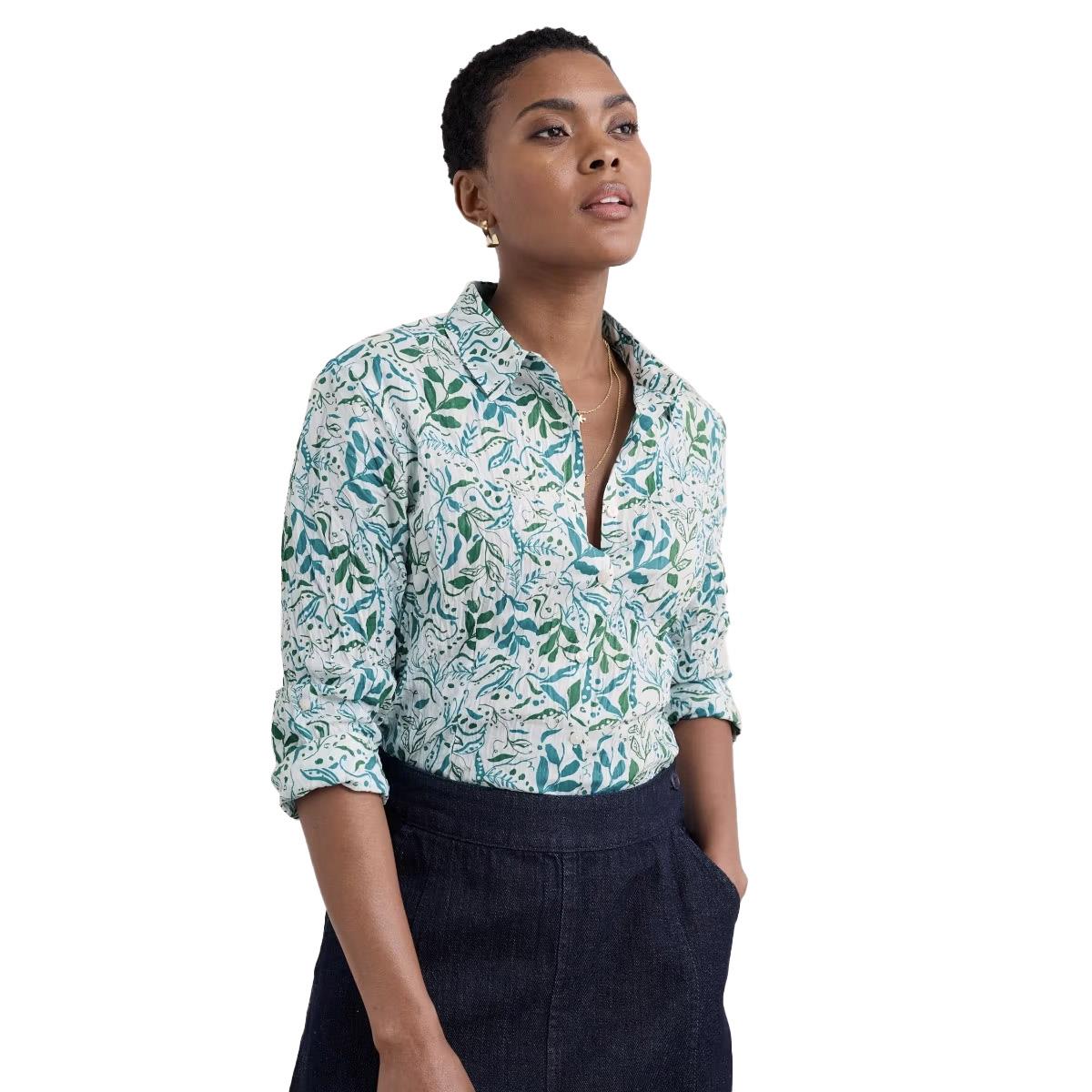 Seasalt Cornwall Larissa Shirt Wandering Peas Chalk