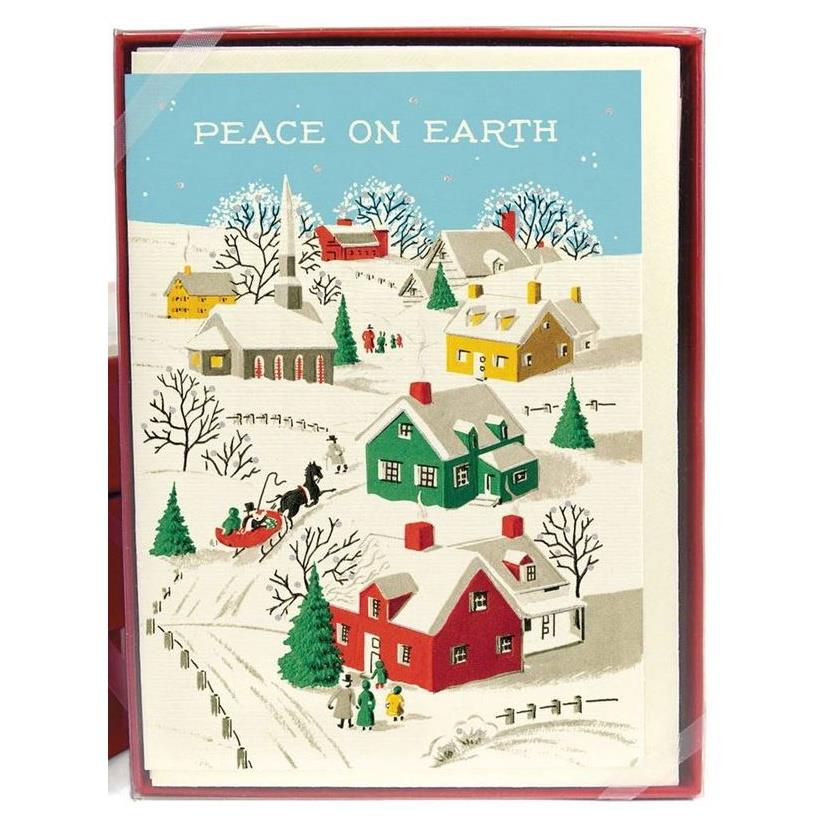 Cavallini Peace On Earth Boxed Notes Set of 10 Cards