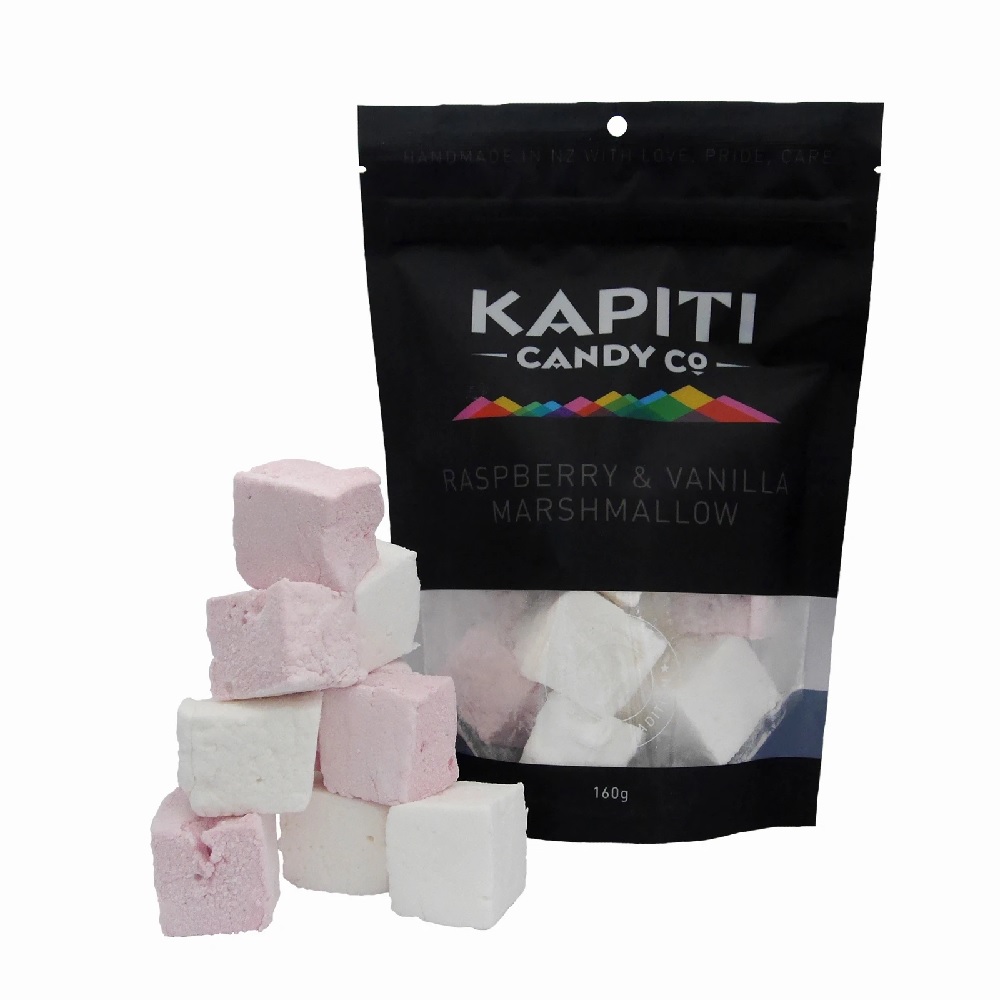 Kapiti Candy Co Raspberry and Vanilla Marshmallows 160g