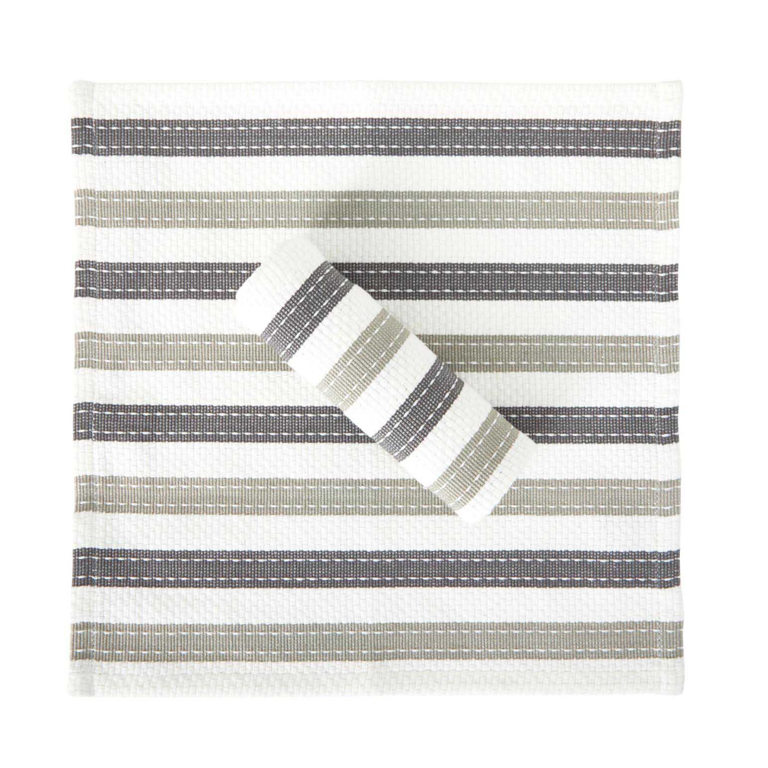 Wallace Cotton WC Stripe Washcloth Set Of 2