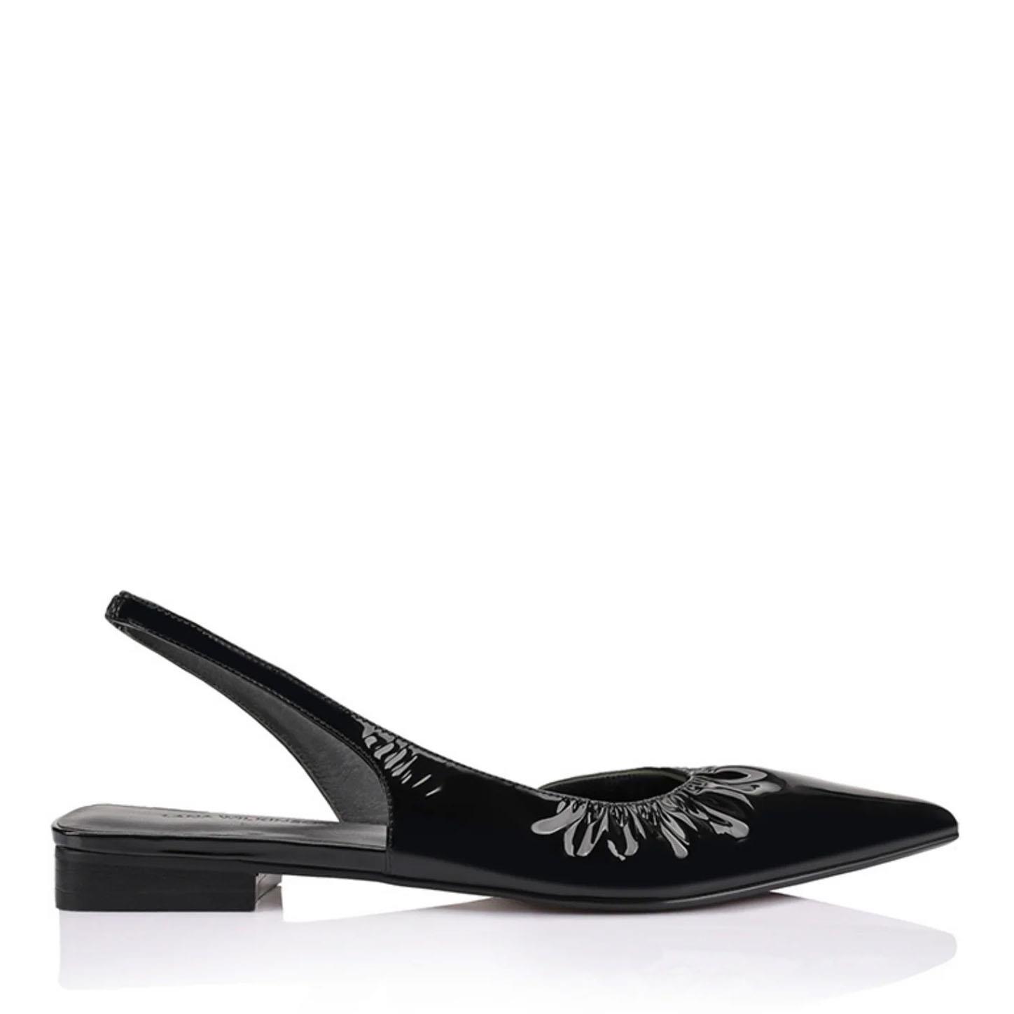 LANA WILKINSON Bridie Flat Patent Leather Slingback