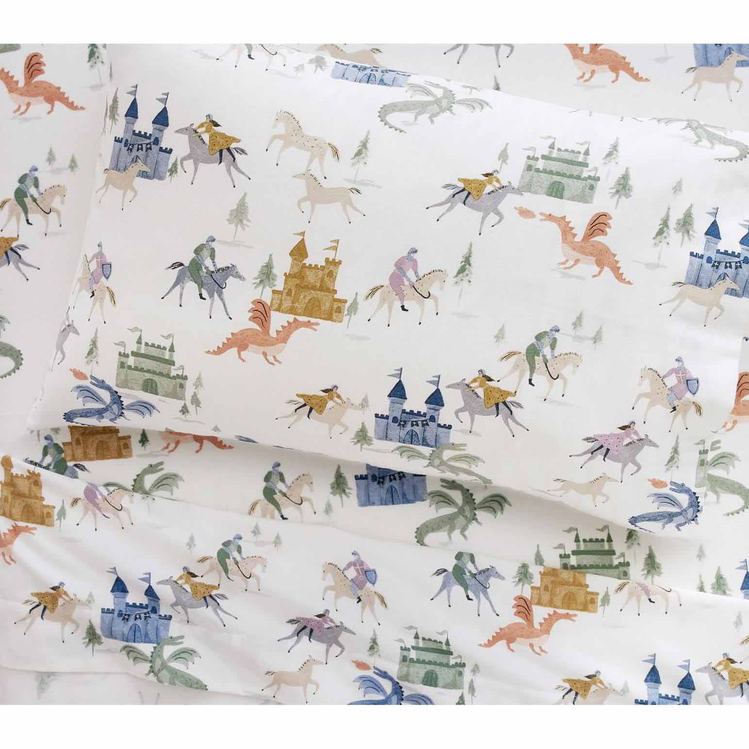 Pottery Barn Kids Global Knights And Dragons Sheet Set