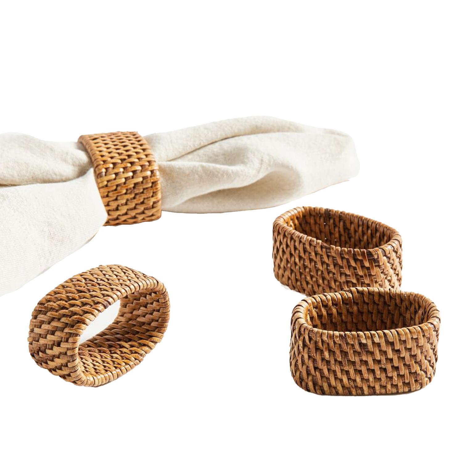 Pottery Barn Tava Oval Napkin Rings Set Of 4