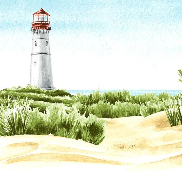 Beach Lighthouse Luncheon Napkin