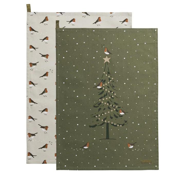 Sophie Allport Tea Towel - Set Of 2 - Robins