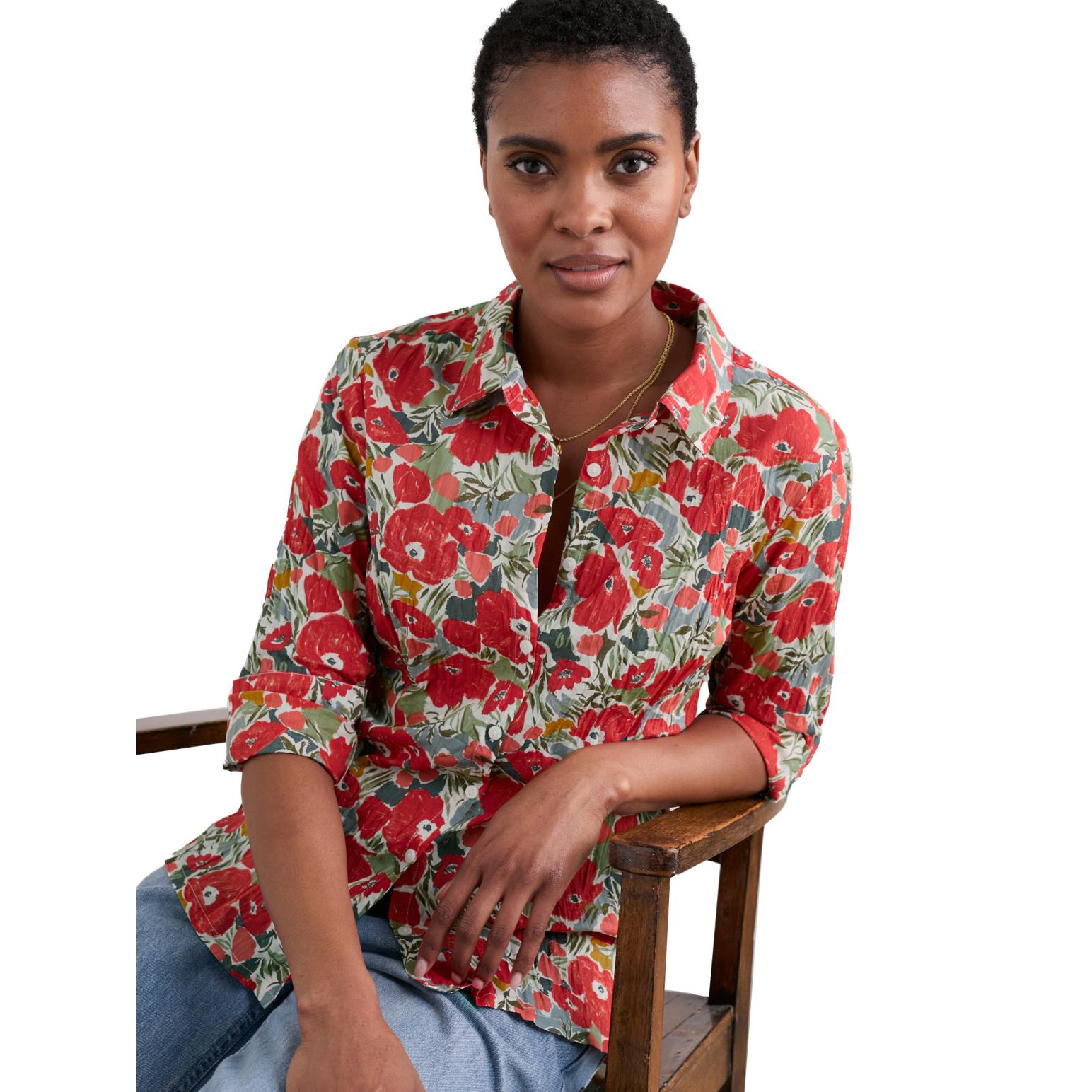 Seasalt Cornwall Larissa Shirt Crayon Poppy Mix