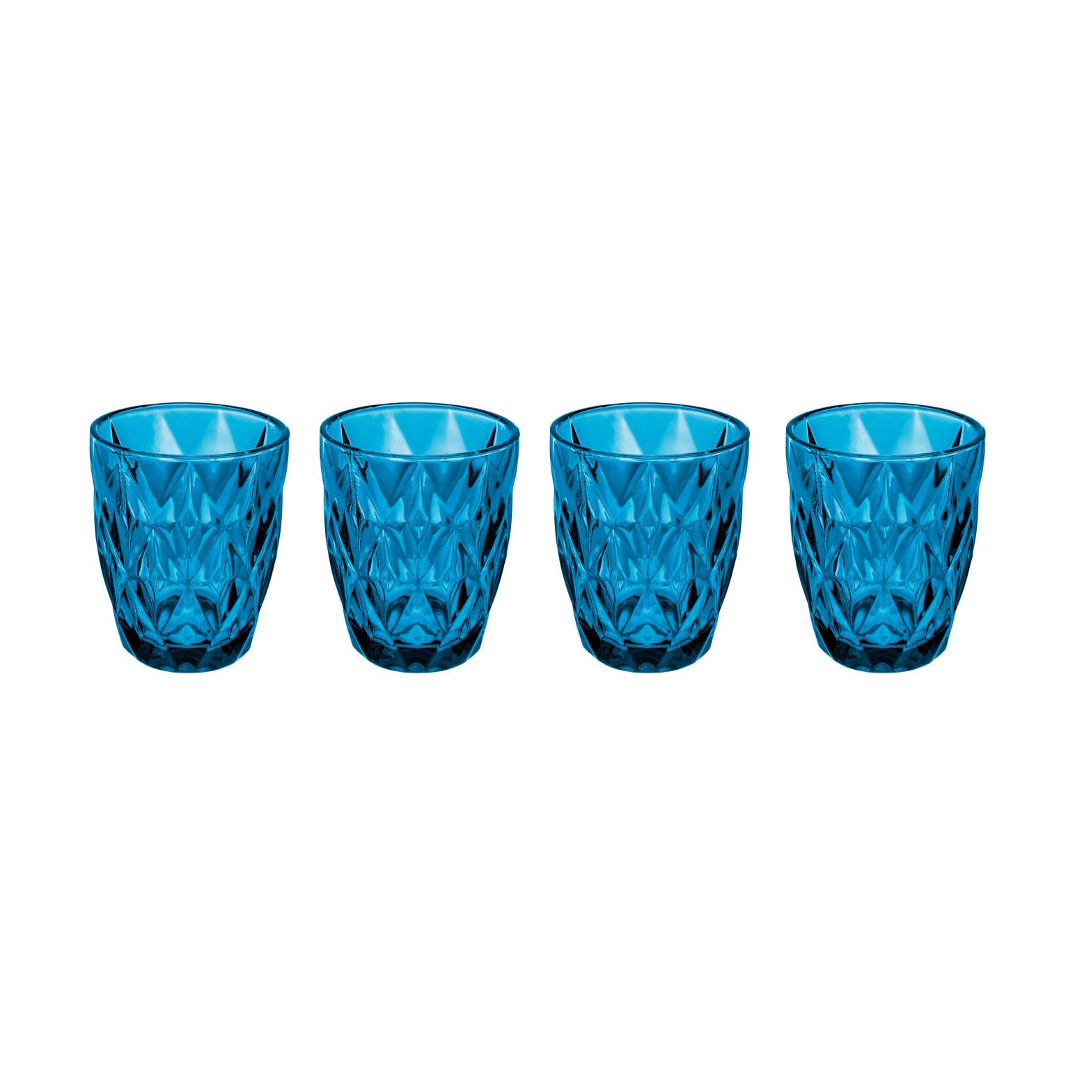 Casa Domani Deanna Double Old Fashion Glass 4Pc Blue Gift Boxed