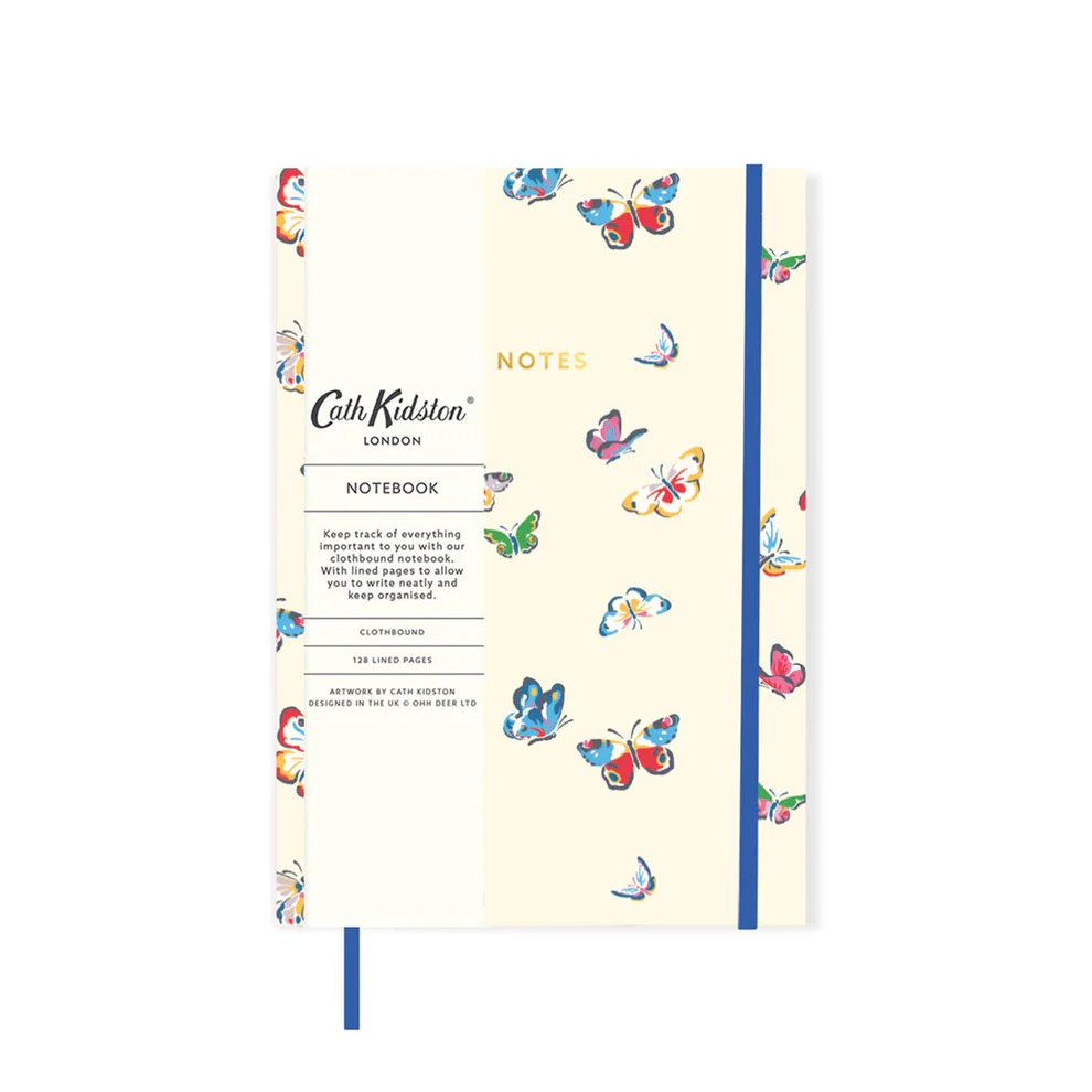 Cath Kidston Butterflies A5 Hard Cloth Cover Notebook