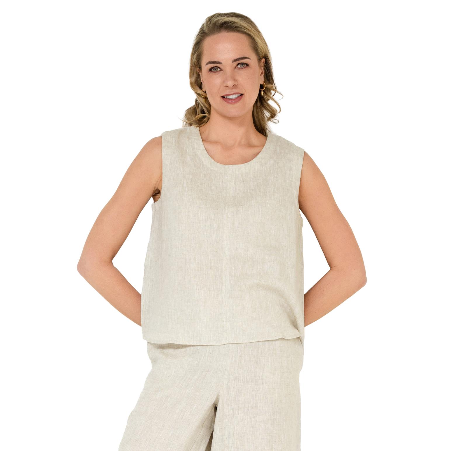 B Essentials Linen Shell Top