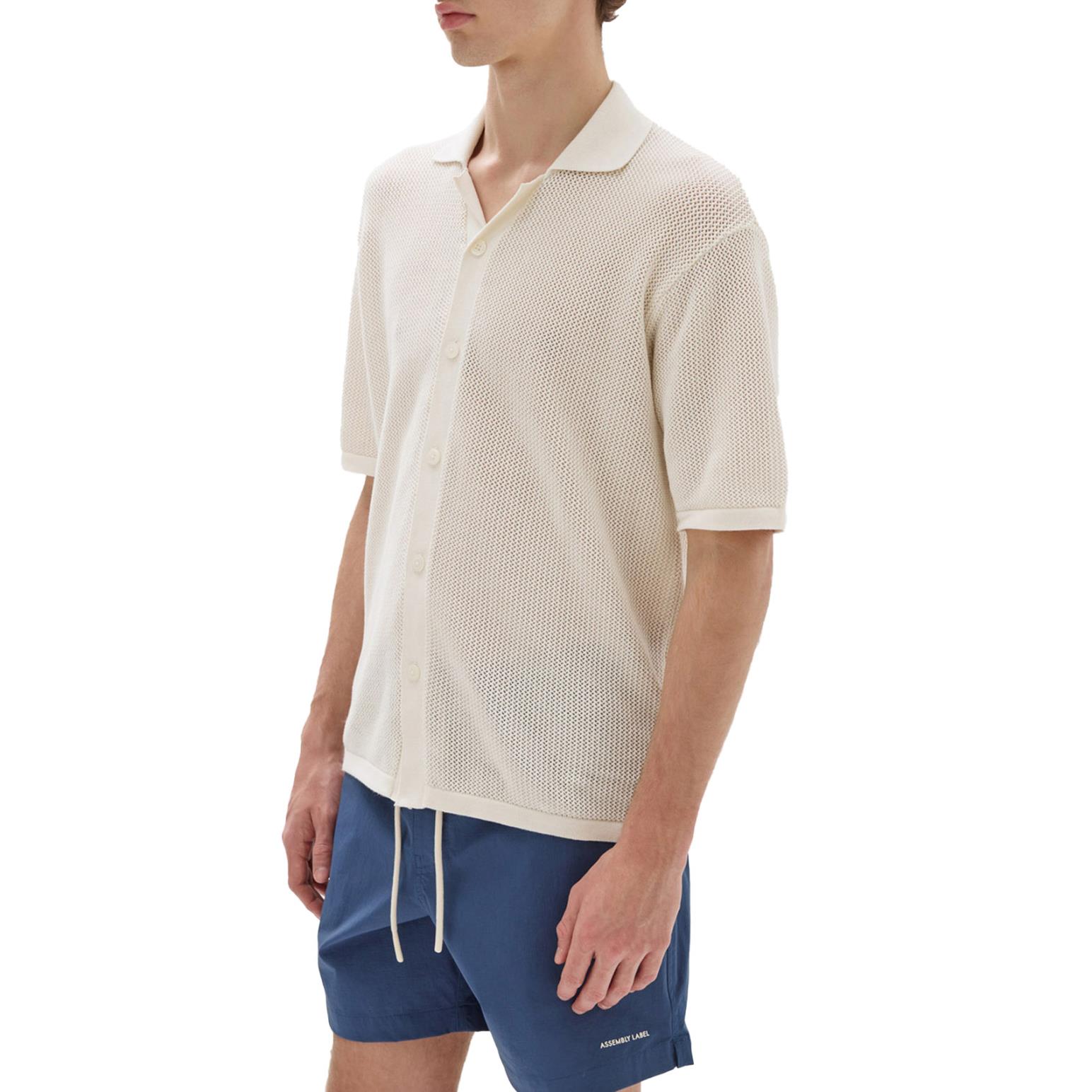 Assembly Label Beck Knit Short Sleeve Shirt Cream