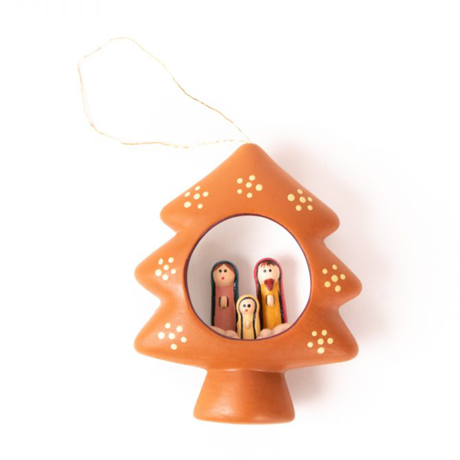 Trade Aid Ceramic Tree with Nativity Scene Ornament