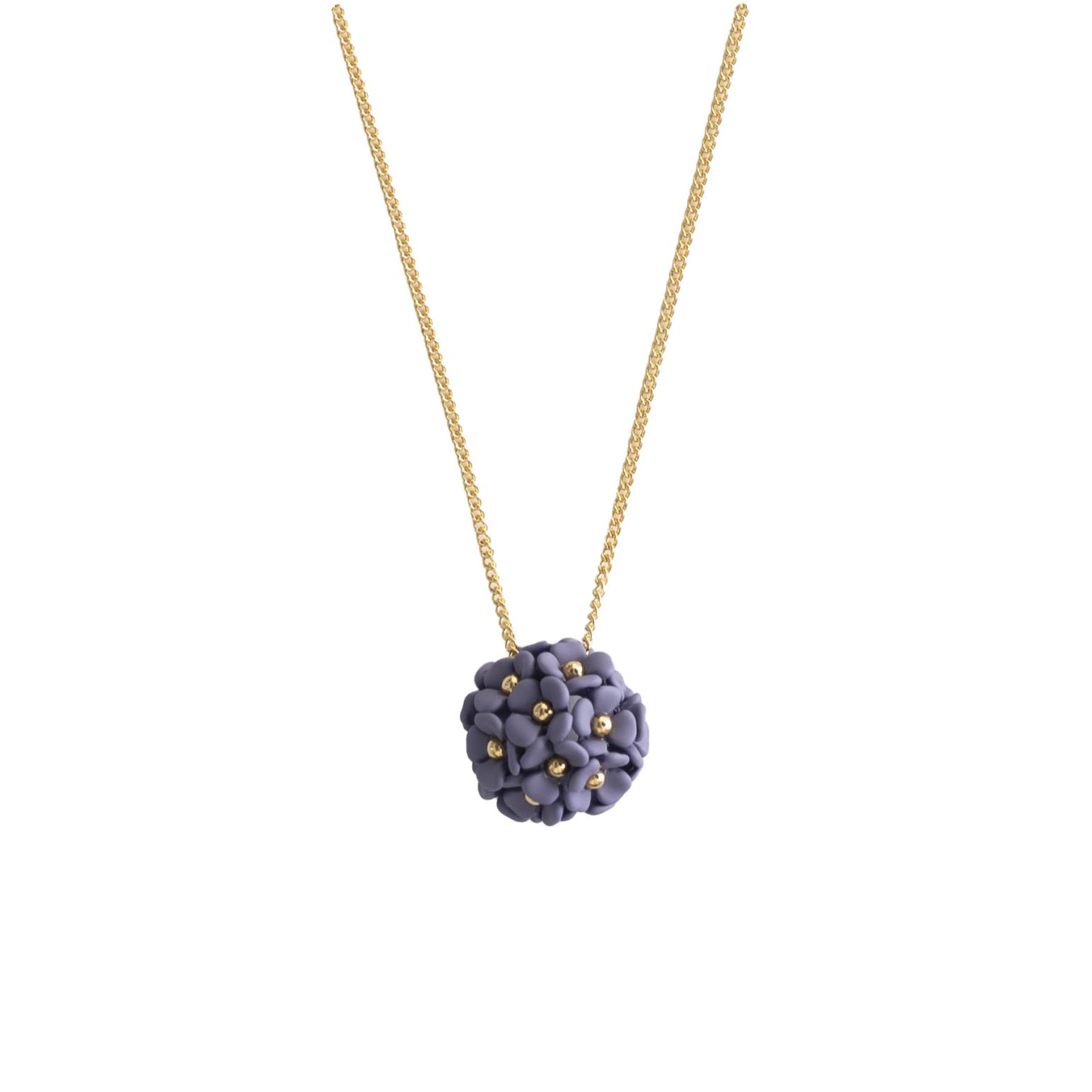 Stella + Gemma Necklace Large Ball Flower Purple