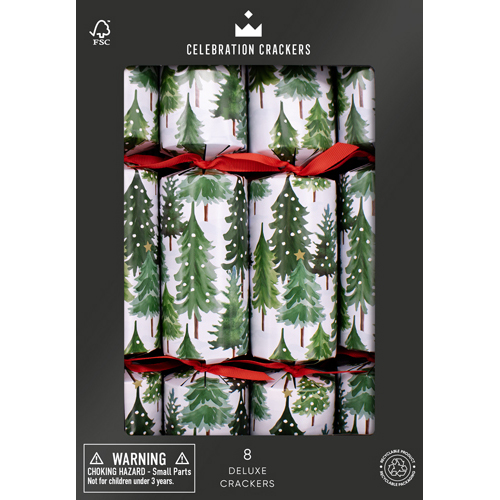 The Paperie Deluxe Crackers 12 In. Snowy Tree (8 Pack)