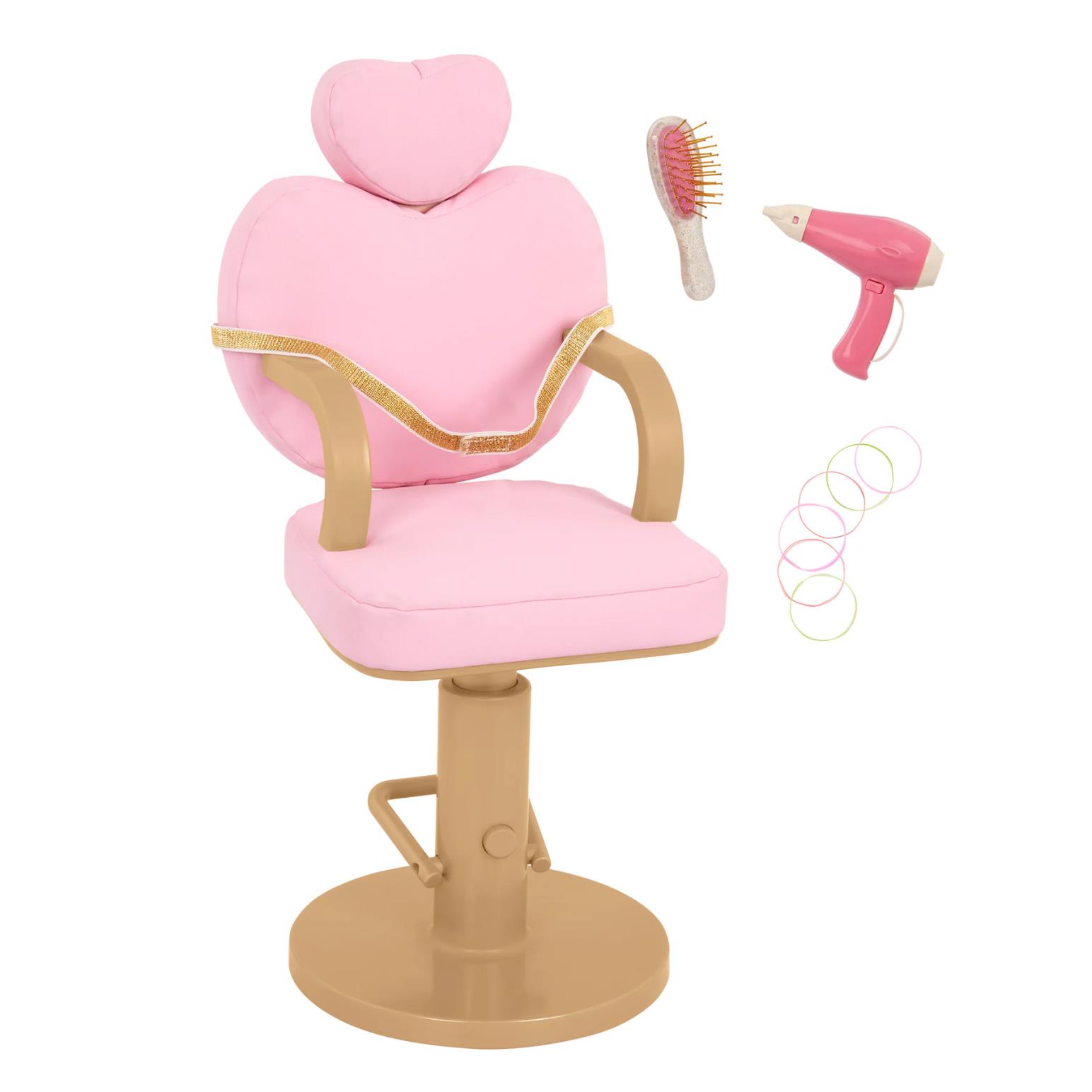 Our Generation Heart Shaped Salon Chair with Accessories