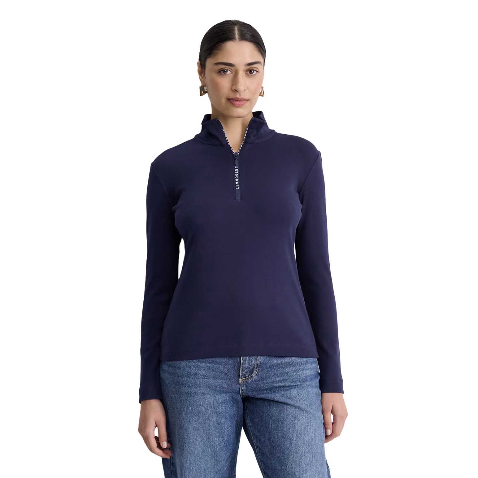 Sportscraft SC Zip Funnel Neck Top