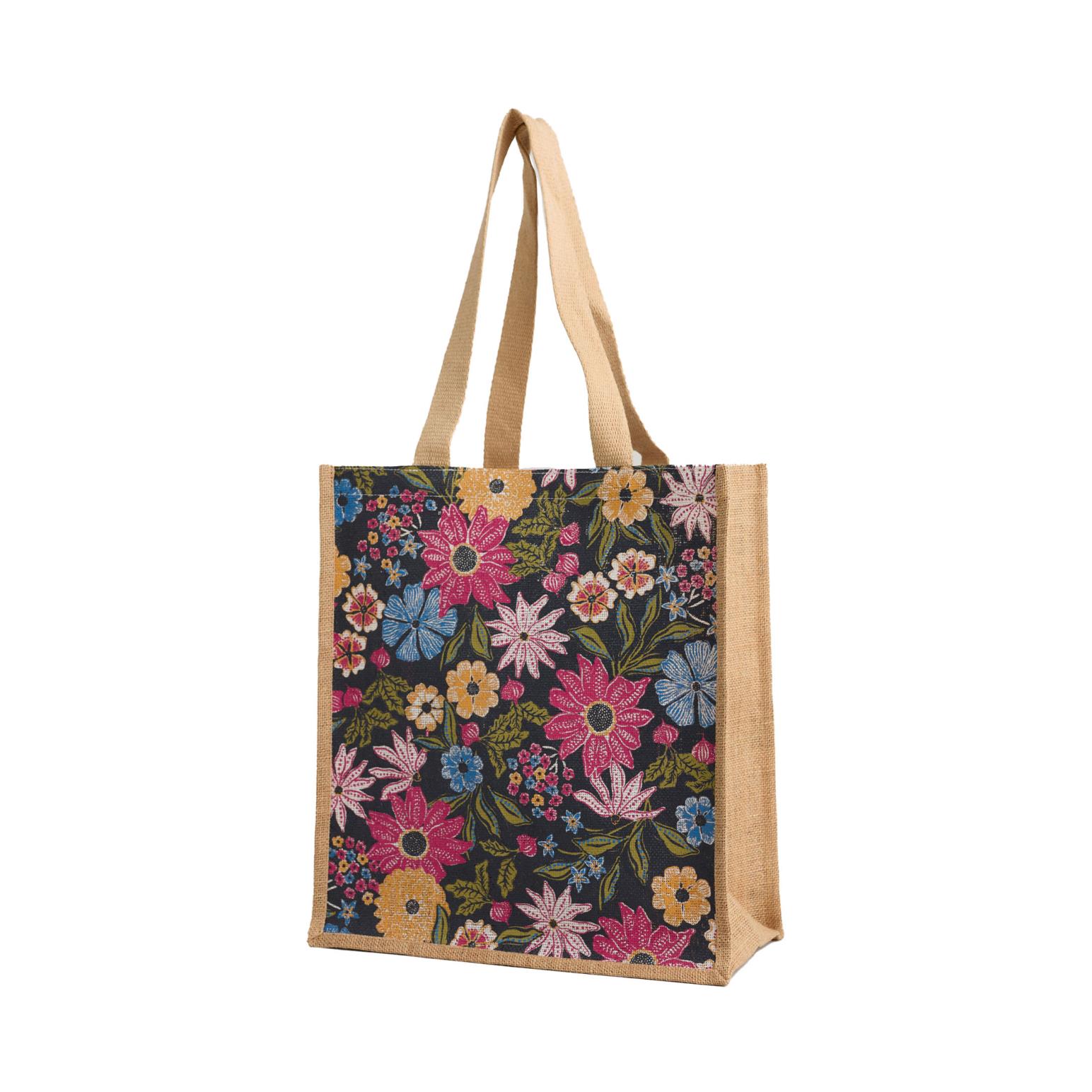 Seasalt Cornwall Jute Shopper Pattern Flower Mix