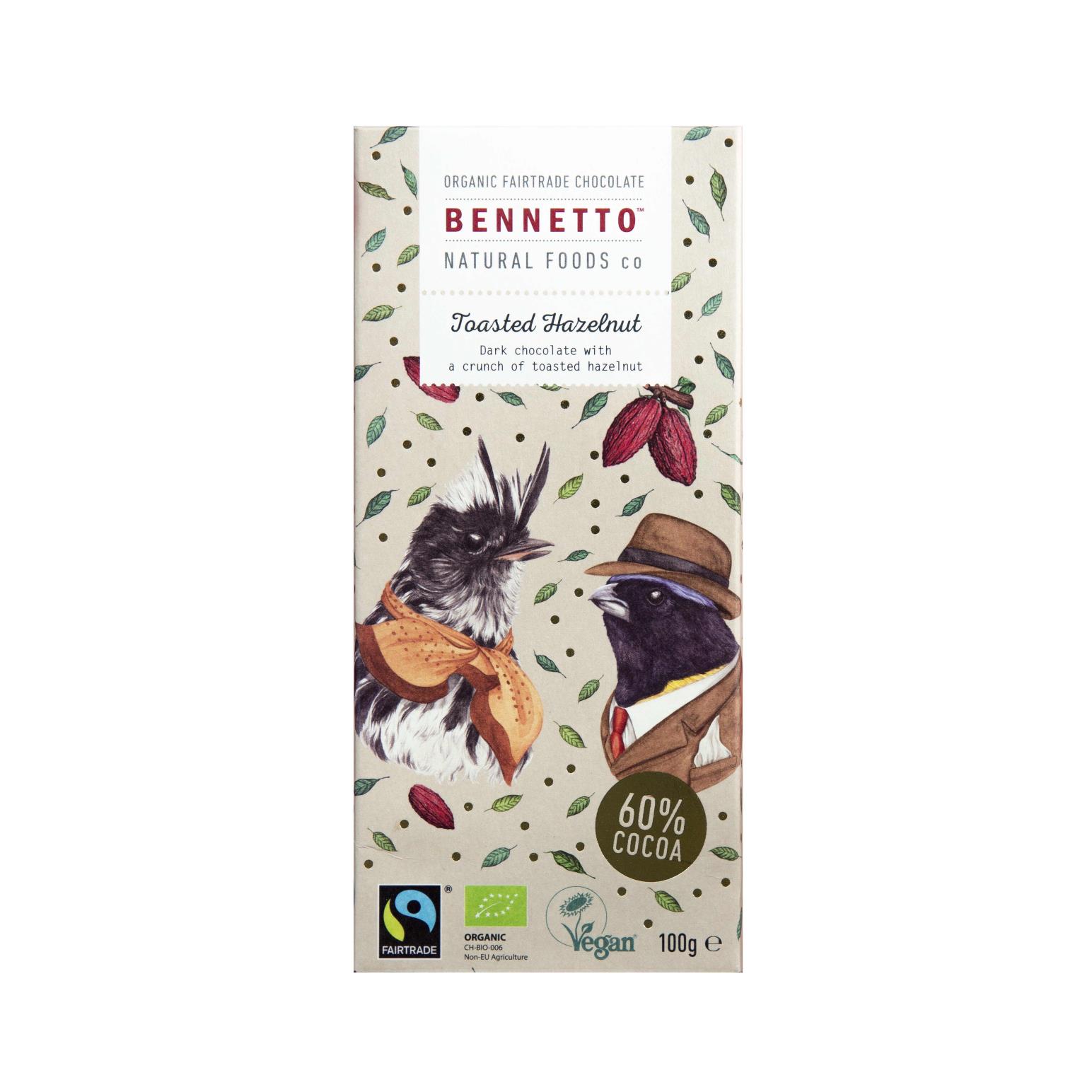 Bennetto Dark Chocolate with Toasted Hazelnuts 100g