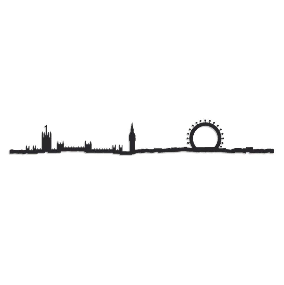 The Line Mini Skyline of London Black Steel Silhouette 19cm